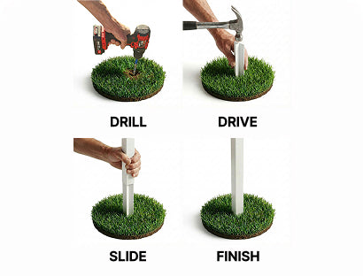 <p>Installs with a Drill<br/>(In Ground only)</p>